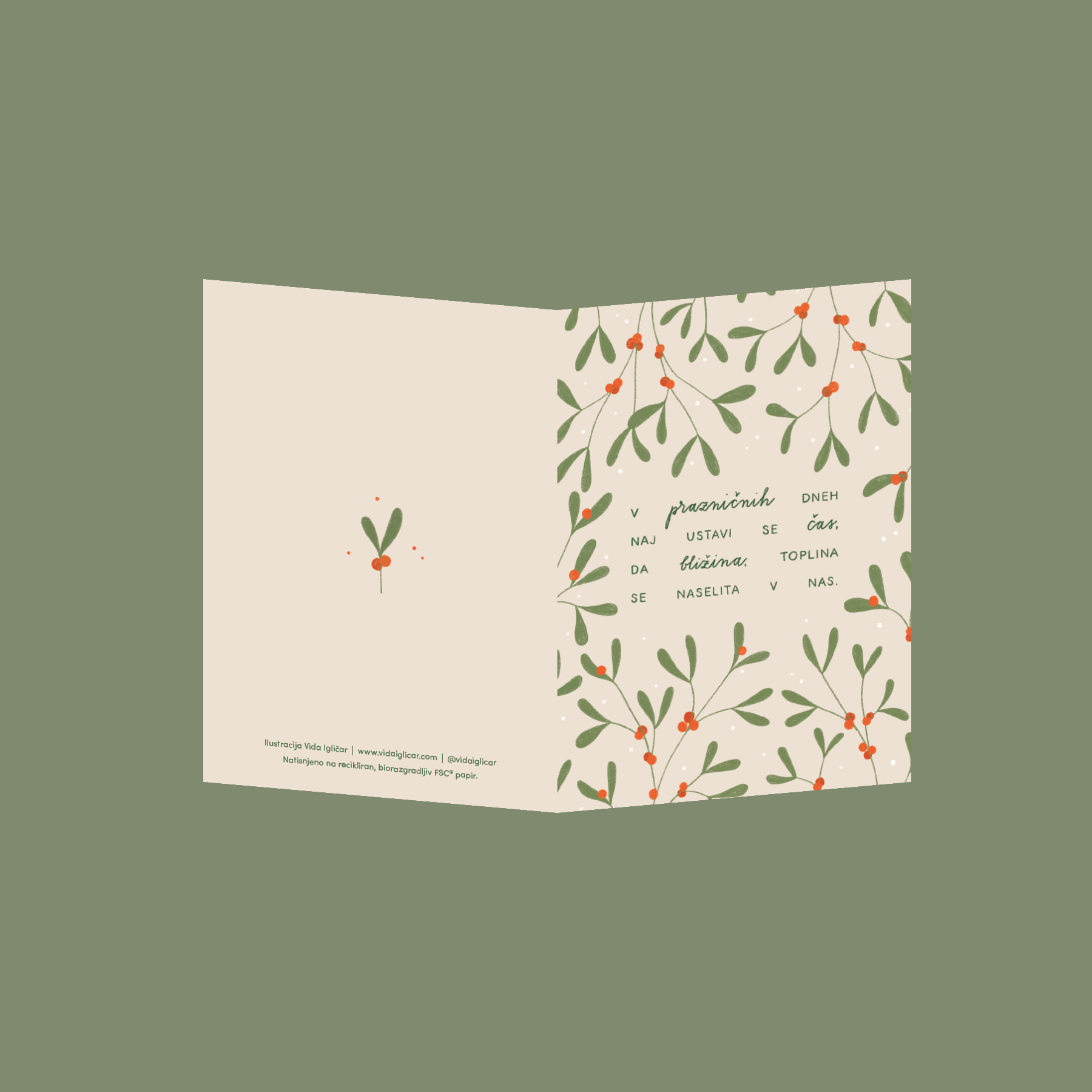 Praznična voščilnica Vida Igličar Bližina