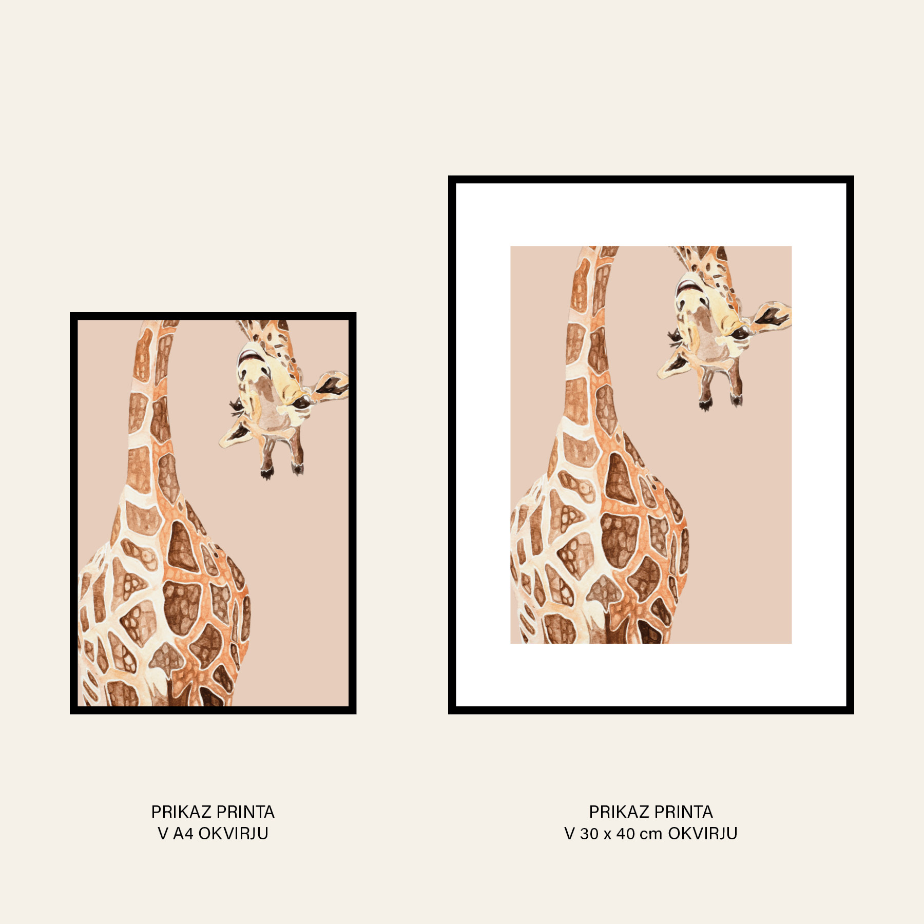 Otroška kolekcija printov Vida Igličar Žirafa