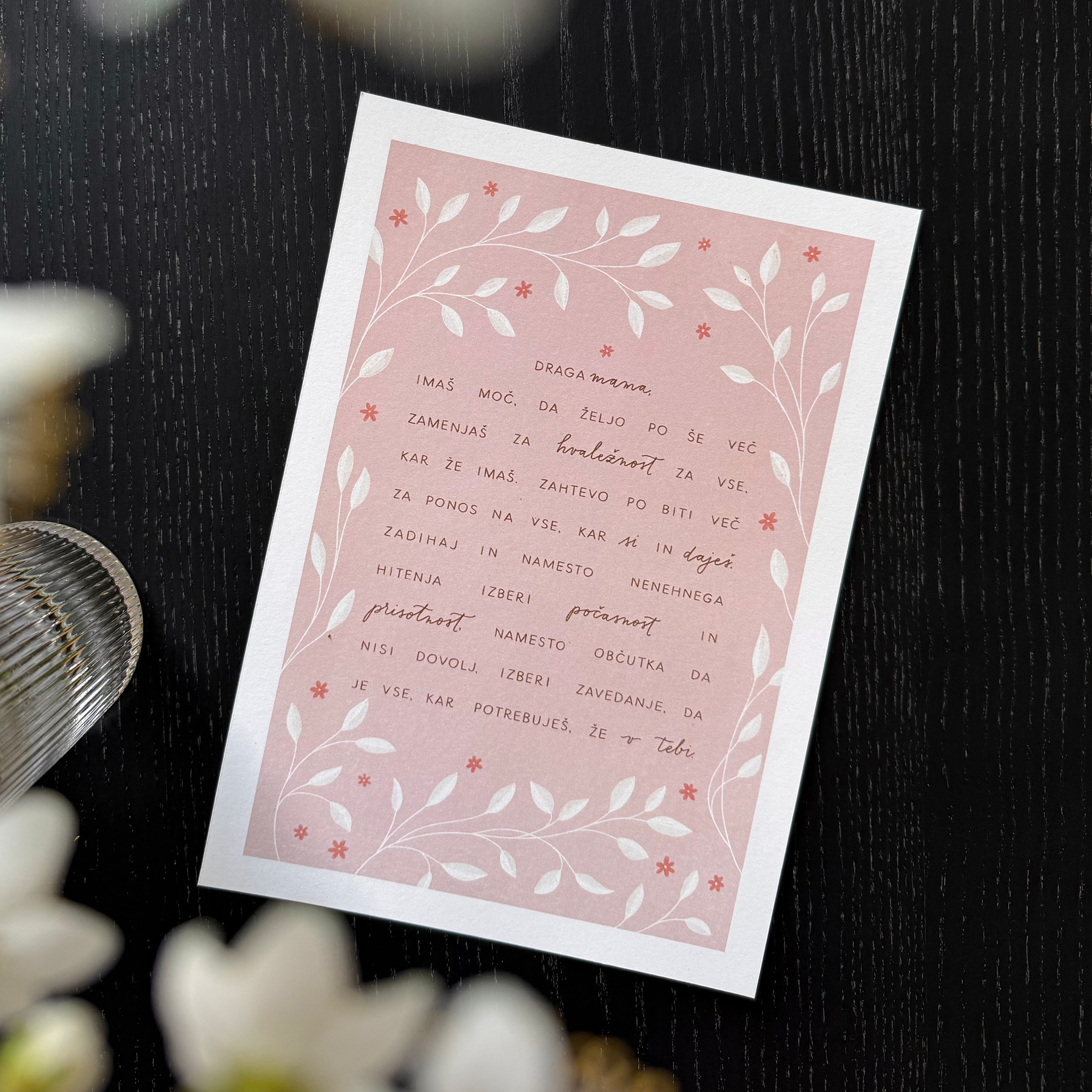 Print Vzpodbudna misel Draga Mama Vida Igličar Roza