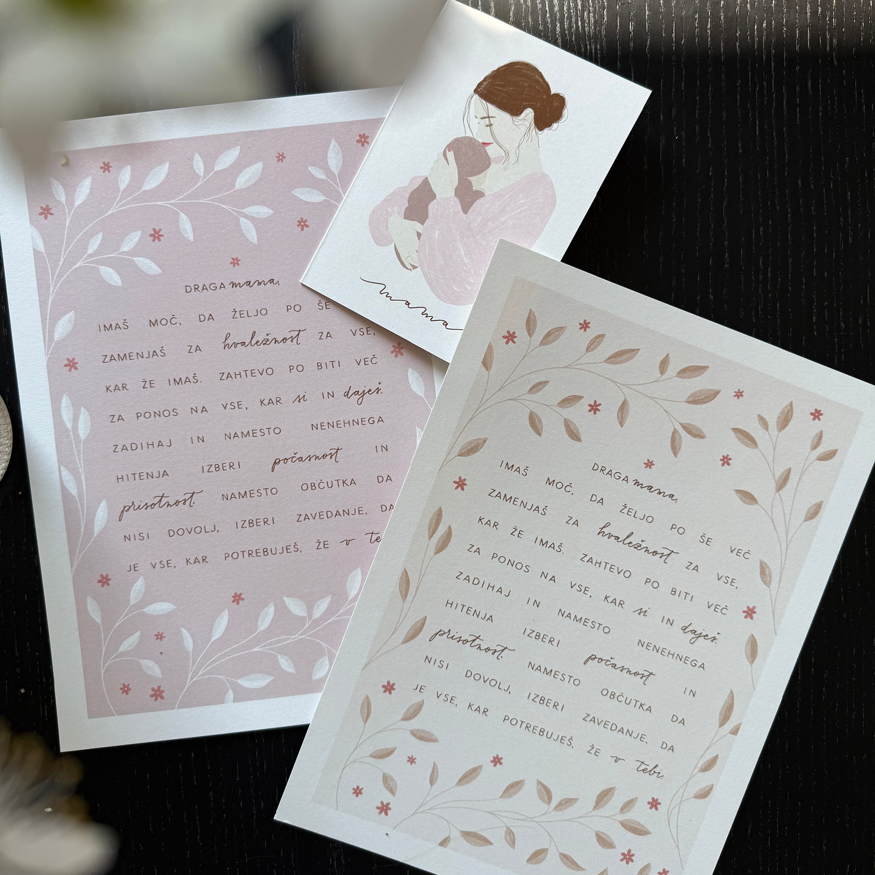 Print Vzpodbudna misel Draga Mama Vida Igličar