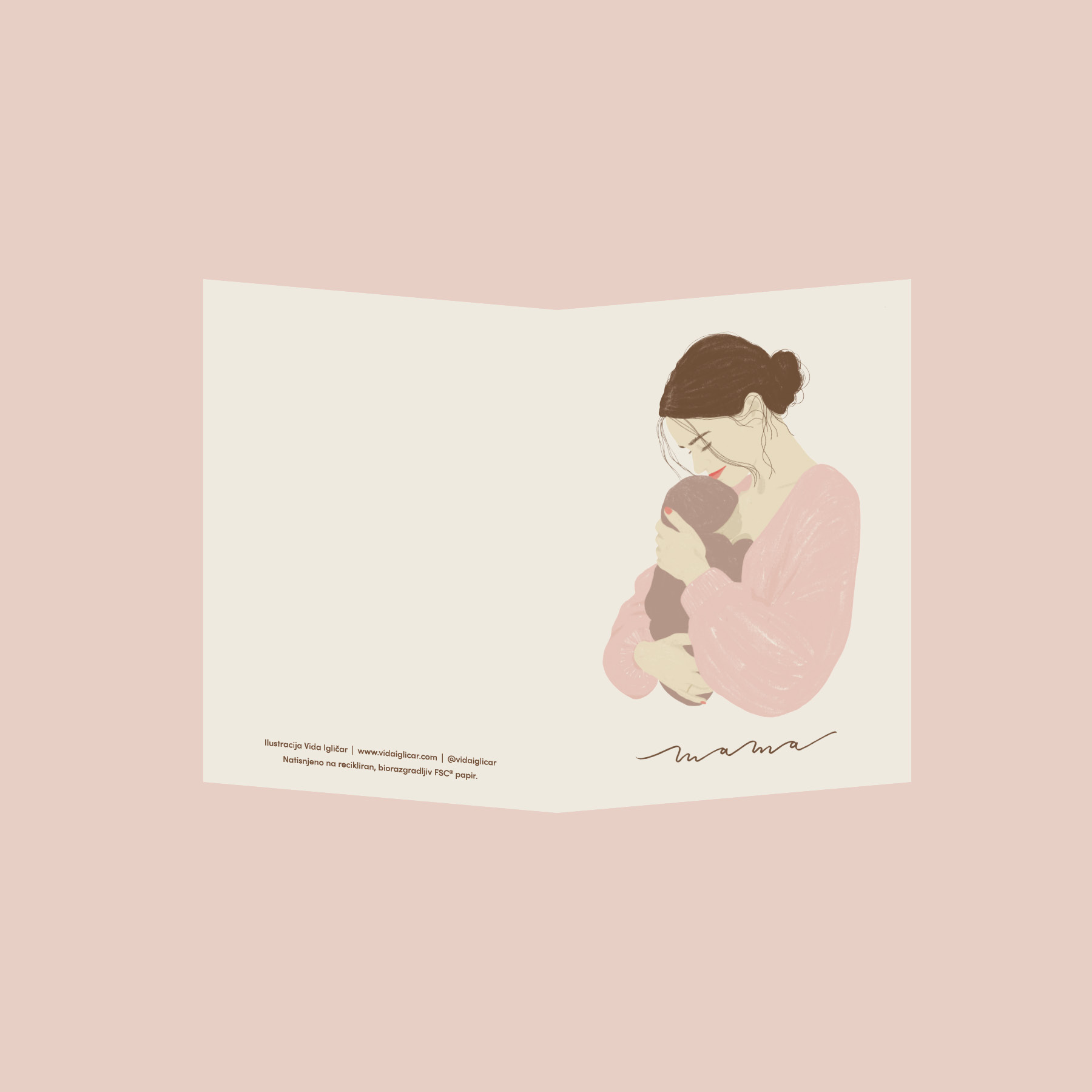 Voščilnica Ilustracija Mama Vida Igličar